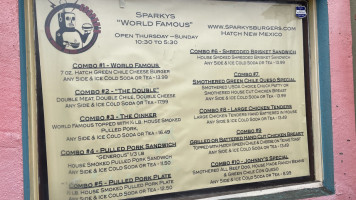 Sparkys menu