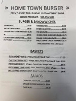 Hometown Burger menu