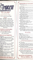 The Porch In Socastee menu