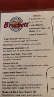 Brockett Pub House Grill menu