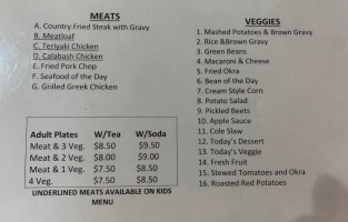 Original Harvey's menu