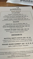 Goldfinch Tavern At Four Seasons Seattle menu