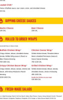 Wings Etc. menu