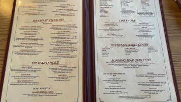 Running Bear Pancake House menu