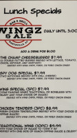 Wingz And Ale menu