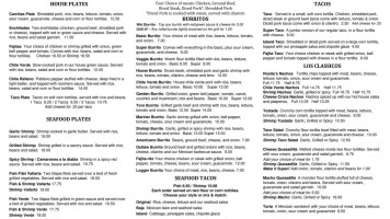 Rositas Mexican Food menu