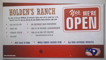 Holden's Ranch menu