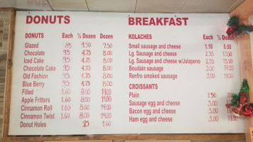 Deedee Donuts menu