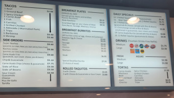 El Gordo menu