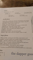 The Dapper Goose menu