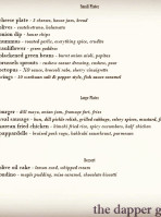 The Dapper Goose menu