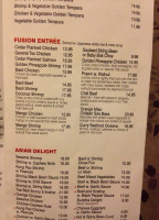 Asian Temptation menu