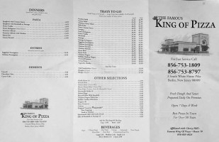 King Of Pizza menu