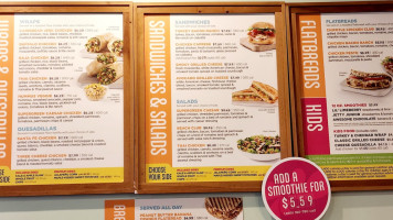 Tropical Smoothie Cafe menu