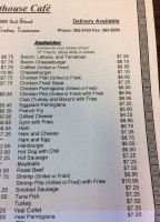 Courthouse Cafe menu