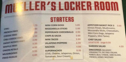 Mueller's Lockeroom menu