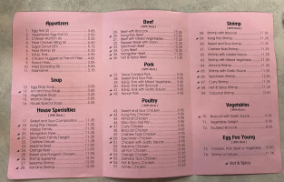 Chopsticks menu