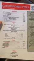 Commodore's Pizza menu