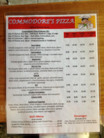 Commodore's Pizza menu