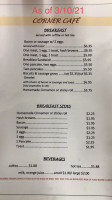 Arcadia Cafe menu