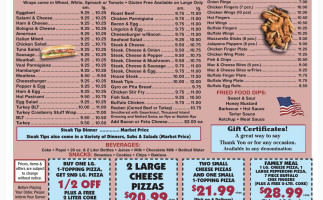 Georgio's House Of Pizza menu