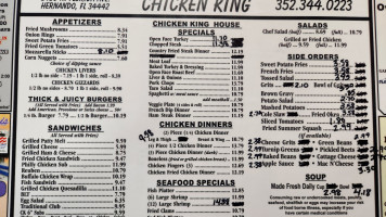 Chicken King menu