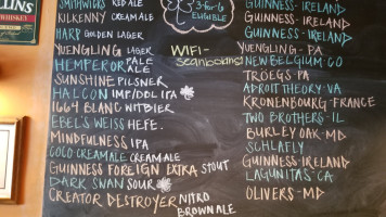 Sean Bolan's Irish Pub menu