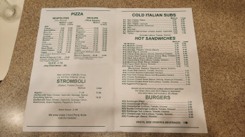 Bartolo's Pizza menu