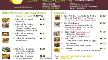 N&h Saigon Subs menu