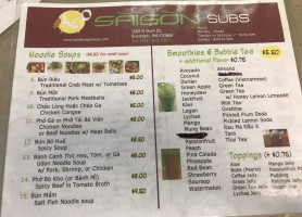 N&h Saigon Subs menu