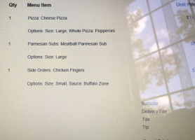 Anthony's menu