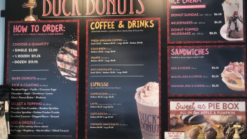 Duck Donuts menu