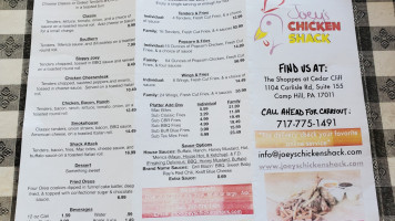 Joey's Chicken Shack menu