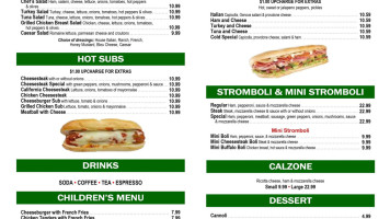 Pepe's Pizza menu