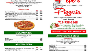 Pepe's Pizza menu