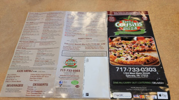 Two Cousins Pizza Ephrata menu