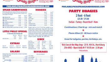 Philadelphia Steaks Hoagies inside