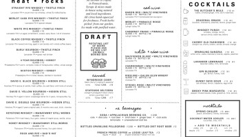 Rooster Street Butcher menu