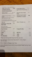 Cabinet Mountain Grill menu