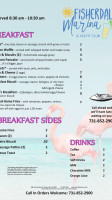 Fisherdale Marina Yacht Club menu