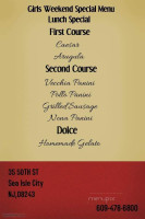 La Vecchia Fontana menu