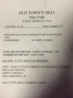 Old Towne Boutique Deli menu