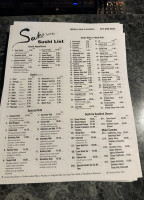 Sake Japanese Steak House Sushi menu