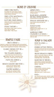 The Blonde Bear Tavern Cafe menu