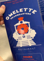 Omelette Headquarters menu