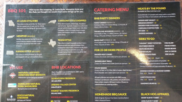 Black Hog Bbq menu