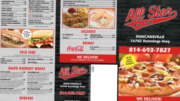 All Star Pizza Subs food