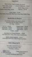 Carter's Camp menu