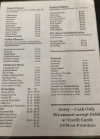 Prattsville Diner menu