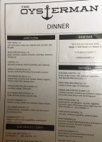 The Oysterman menu